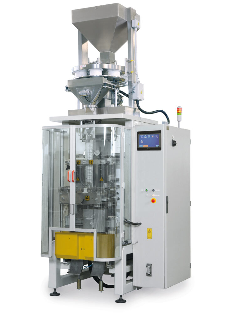 confezionatrice verticale per buste sottovuoto con dosatore volumetrico a tazze confezionatrice verticale per buste sottovuoto con dosatore volumetrico a tazze