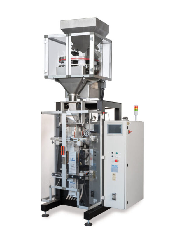 confezionatrice verticale per buste stabilo con 4 saldature verticali con dosatore volumetrico a tazze
